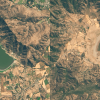 Il lago Aculeo, in Cile, nel 2014 e nel 2019